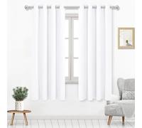 DWCN Pure White Room Darkening Blackout Curtains, Thermal Light Blocking Drapes for Bedroom Living Room - W52 x L63 Inch Length, Set of 2