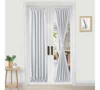 DWCN Rod Door Curtains, Polyester & Polyester Blend, Greyish White, 25 x 72 | 1P