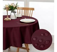 DWCN Round Tablecloth Round 150cm Wipe Clean Table Cloth Outdoor,Burgundy