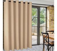 DWCN Solid Blackout Door Curtain with Eyelet, Thermal Insulated Super Soft Divider Wide Window Treatment for Hotel Living Room Bedroom, Biscotti Beige, 100 x 84 Inch (1 Panel) Width by Length