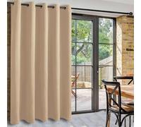 DWCN Solid Blackout Door Curtain with Eyelet, Thermal Insulated Super Soft Divider Window Treatment for Hotel Living Room Bedroom, Biscotti Beige, 80 x 84 Inch Width by Length 1 Panel