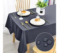 DWCN Table Cloth Wipe Clean Tablecloth Wipeable Tablecloths Grey Table Cloths Rectangle 140x200cm(55x79in) Waterproof Tablecloth Polyester