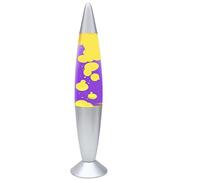 DWD 16 Inch Lamp for Relaxation Peace Liquid Motion Rocket Novelty Desk Lamp Retro Nostalgia Relaxing Mood Light Smooth Slow Motion Wax Therapeutic Sensory (Purple Liquid Yellow Wax)