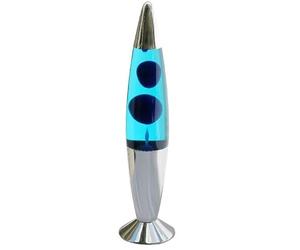 DWD 16 Inch Lamp for Relaxation Peace Liquid Motion Rocket Novelty Desk Lamp Retro Nostalgia Relaxing Mood Light Smooth Slow Motion Wax Therapeutic Sensory (Blue Liquid Blue Wax)
