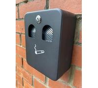 DWD® Ash bin Wall Mounted Ashtray Black Outside Pub Garden Office Restaurant Smoking Box Tray Cigarette Removable Steel ash bin with lockable drop-down front for security 20cm H x 16cm W x 8.5cm D