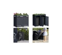 DWD® Double Wheelie Bin Hideaway w/ Plant Roof, Locking Door