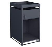 DWD Garden Firewood Rack Cover Storage Single Box Module Upper integrated Tool Compartment & Plant Roof Powder-coated, Galvanized Steel Stylish Anthracite Grey RAL 7016 UV & Weather Resistant