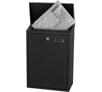 DWD Large Black Outdoor Wall Mounted Letter Box