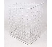 DWD Large Letter Box Door Cage Guard with Flip-Up Lid for Post Protection, Suitable for Wood or PVC Doors, Fits Letterboxes up to 30 cm, White, 35 x 40 x 17 cm