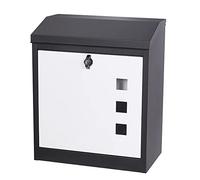 DWD® Modern Style Medium Parcel Letter Box Anthracite Grey with White Door 3 Plexiglass Squares,Anti-FishingTheft Design Angled Weatherproof Lift Top Lid 53cm High x43cm Wide x 24cm Depth Premium 7kg