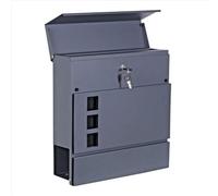 DWD® Postbox, Sleek Modern Wall-Mounted Lockable Large Post Letter Box,3 Windows, Lift up Flap, Easy to Install, Trendy Anthracite ALL Grey Newspaper Slot, Weather Resistant Concealed post slot