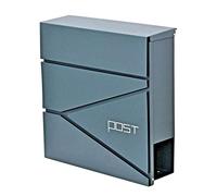 DWD® Postbox, Sleek Modern Wall-Mounted Lockable Large Post Letter Box,Arrow Design, Lift up Flap, Easy to Install, Trendy Anthracite Grey with Newspaper Slot, Weather Resistant Concealed post slot