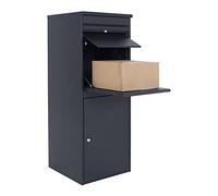 DWD® Premium Complete Steel Delivery Parcel & Letter Drop off Outdoor Large Secure Mail Package Parcel Lockable PostBox Waterproof Anti Theft Design,Fixings, Heavier 20kg 41cm X 40cm X 102cm, Grey