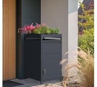 DWD ® Premium Large Parcel Drop Box Securely Deposit Parcels With Plant Roof Anthracite Grey Enhances Property Entrance Compatible With Wheelie Bin Storage Units Width 68cm Depth 80cm Height 124cm