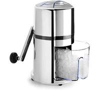 DWD® Premium Manual Ice Crusher Rotary Handle with Non Slip feet 16x26cm Stainless Steel/Black Weighted Base Mini Bar Make The Perfect Drink