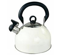 DWD ® Whistling Stainless Steel 2.5 Litre Travelling Kettle I Folding Handle I Flip & Pour Spout Cap I Camping Fishing Caravan Holiday Home I Retro Classic Lightweight (Classic Cream)