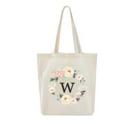DWDC Canvas tote bag, A-Z 26 letters personalized gift bag, reusable eco-friendly shopping bag, gift bag, suitable for wedding birthday event party beach vacation.
