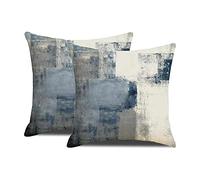 DWDC Cushion Covers 50x50cm Pack of 2 Abstract Art Pillow Cover, Blue and Grey Contemporary Gallery Home Decorative Throw Pillows Cover for Bedroom Sofa Living Room20x20inch