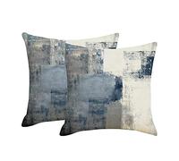 DWDC Cushion Covers 60x60cm Pack of 2 Abstract Art Pillow Cover, Blue and Grey Contemporary Gallery Home Decorative Throw Pillows Cover for Bedroom Sofa Living Room24x24inch