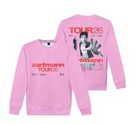 DWDKJU Zartmann Tour Sweatshirts, Printed Graphic Pullover Long-Sleeve Hoodie Unisex Singer Fans Sweet Gifts,Pink,S