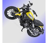 DWDUI 1/18 Scale Motorcycle Models Yellow Diecast Moto Miniature Race Toy For Gift Collection For Scrambler