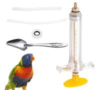 DWE Baby Bird Feeding Syringe Set, Pet Parrot Feeding Syringe with Feeding Spoon and Tubes,Bird Hand Feeding Syringe for Food Milk Liquid Medicine Feeding (Clear 10ML)