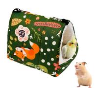 DWE Bird Nest House, Winter Warm Hamster Hammock Plush Bird Bed Parrot Sleeping Hut Hideaway Tent Cage Accessories for Parakeet Cockatiel Lovebird Budgie Conures Ferret Hedgehog Chinchilla (Green, L)