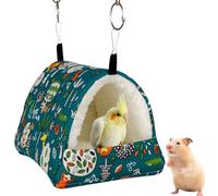 DWE Bird Nest House, Winter Warm Hamster Hammock Plush Bird Bed Parrot Sleeping Hut Hideaway Tent Cage Accessories for Parakeet Cockatiel Lovebird Budgie Conures Ferret Hedgehog Chinchilla (Blue, M)