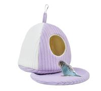 DWE Bird Nest, Winter Warm Bird Bed House with Cushion, Parrot Snuggle Hut Hammock Plush Hanging Cave Habitat for Parrot Cockatiel Conure Lovebird Budgie Small Animals (Purple, L)