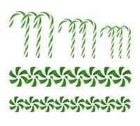 DWE Candy Cane Christmas Tree Decorations, 25 Pcs Candy Cane Christmas Decorations Lollipops Candy Christmas Tree Hanging Ornaments for Xmas New Years Home Party Decor (A Green+White)