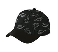 DWE Dinosaur Kids Baseball Cap, Summer Children Sun Hat Peaked Cap Cartoon Adjustable Baby Toddler Baseball Cap for Boys Girls 6 Months to 8 Years Old (UK, Age, 1 Year, 3 Years, Standard, Black)