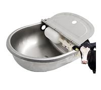 Dweaumniy Drinker Waterer Trough, Waterer Bowl, Stainless Steel Cattle Livestock Waterers with 2 Pcs Float Valve,for Dog Horse Cattle Goat Sheep