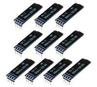 DWEII 10pcs 0.91 Inch I2C OLED Display Module (Blue, SSD1306, 128x32, 3.3V-5V, I2C, Compatible with Arduino, ESP8266, ESP32, STM32, Raspberry Pi)