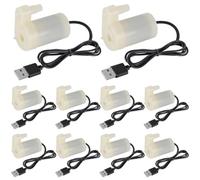 DWEII 10PCS DC 5V usb mini submersible water pump, DC 3V 5V Micro Submersible Motor Pump Silent Portable Submersible Water Pump USB for Fish Tank Fountain Aquarium Garden（white vertucal ）