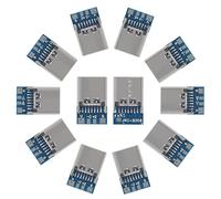 DWEII 12pcs 10PCS USB 3.1 Type C Connector 24 Pins Female Plug Socket Receptacle Adapter to Solder Wire & Cable 24P PCB Board Support Module