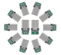 DWEII 12pcs USB 3.1 Type-C Connector 24 Pins Male Plug Socket Receptacle Adapter to Solder Wire & Cable 24 Pins Support PCB Board