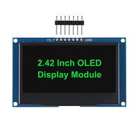 DWEII 2.4" 2.42 inch 128x64 OLED LCD Display Module SSD1309 7 Pin SPI/IIC I2C Serial Interface for Arduino UNO R3 DIY Electronic - Green Light