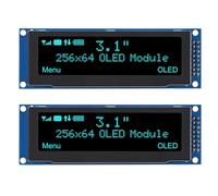 DWEII 2PCS 3.12 inch OLED Display 256x64 OLED LCD Display SSD1322 Module 16pin for Arduino (Blue)