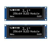 DWEII 2PCS 3.12 inch OLED Display 256x64 OLED LCD Display SSD1322 Module 16pin for Arduino (White)