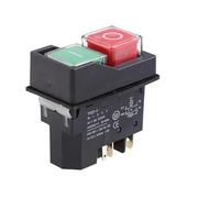 DWEII 2PCS Waterproof IP55 Push Button Electromagnetic Switch 4 Pin AC250V 16A Magnetic Starter Power Tool Safety Switches for Machine Tool -4Pins
