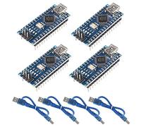 DWEII 4PCS for Nano V3.0 ATMEGA328P Module CH340C Chip 5V 16MHz Mini USB Micro-Controller Board with 4PCS Mini USB Cable Compatible with Arduino
