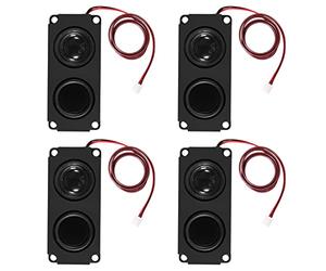 DWEII 4PCS Speaker 5 Watt 8 Ohm Double Cavity Mini Speaker Full-Range Cavity Advertising Machine 3.3V 5V with JST-PH2.5mm-2 pin Interface Compatible with Arduino Electronic Projects