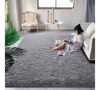 DweIke Fluffy Carpet for Bedroom & Living Room, 3x5 Feet Grey Area Rug for Boys & Girls, Soft Shaggy Plush Cute Floor Rug for Baby Nursery, Non-Slip & Washable