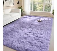 DweIke Fluffy Lavender Purple Rugs for Bedroom Living Room, 3x5 Feet Soft Plush Shaggy Light Lilac Purple Girls Boys Kids Rug, Non-Slip and Machine Washable Carpet for Dorm Nursery Classroom Decor