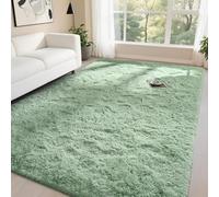 DweIke Fluffy Shaggy Area Rug, 6x9 Feet Green Plush Rugs for Living Room Bedroom, Soft Carpets for Kids Girls Boys Room, Extra Large Fuzzy Rug, Upgrade Non-Slip Rugs, Green