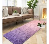 DweIke Luxury Shag Area Rug, 2x6 Feet Light Purple Pink Rug Runner Shaggy Fluffy Carpets, Non-Slip Extra Comfy Plush Bed Beside Rug for Girls Kids Room Bedroom Nursery Home Decor