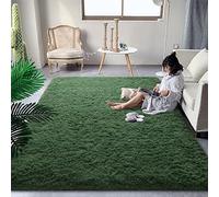 DweIke Super Soft Shaggy Rugs Fluffy Carpets, 5x8 ft Dark Green Area Rug for Living Room Bedroom Girls Kids Room Nursery Home Decor, Non-Slip Plush Indoor Floor Bedside Carpet