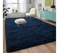 DweIke Super Soft Shaggy Rugs Fluffy Carpets, 5x8 ft, Dark Red Area Rug for Living Room Bedroom Girls Kids Room Nursery Home Decor, Non-Slip Plush Indoor Floor Bedside Rug, 5x8 Feet Navy Blue