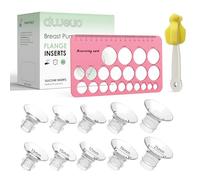 Dwelio Flange Sizing Kit with 10PCS Silicone Flange Inserts 13/15/17/19/21mm & Nipple Measurement Tool & Cleaning Brush, Breast Pump Flange Insert Kit for 24mm Most Pumps, Breastfeeding Essentials