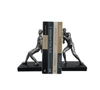 Dwelloria Modern Abstract Man Bookends Set of 2 - Heavy Duty Resin Sculpture Book Stoppers, Decorative Book Ends for Home Office Bookshelf Organize